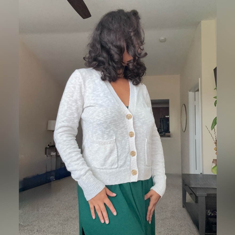 J. Crew Light Beige Cardigan Sweater